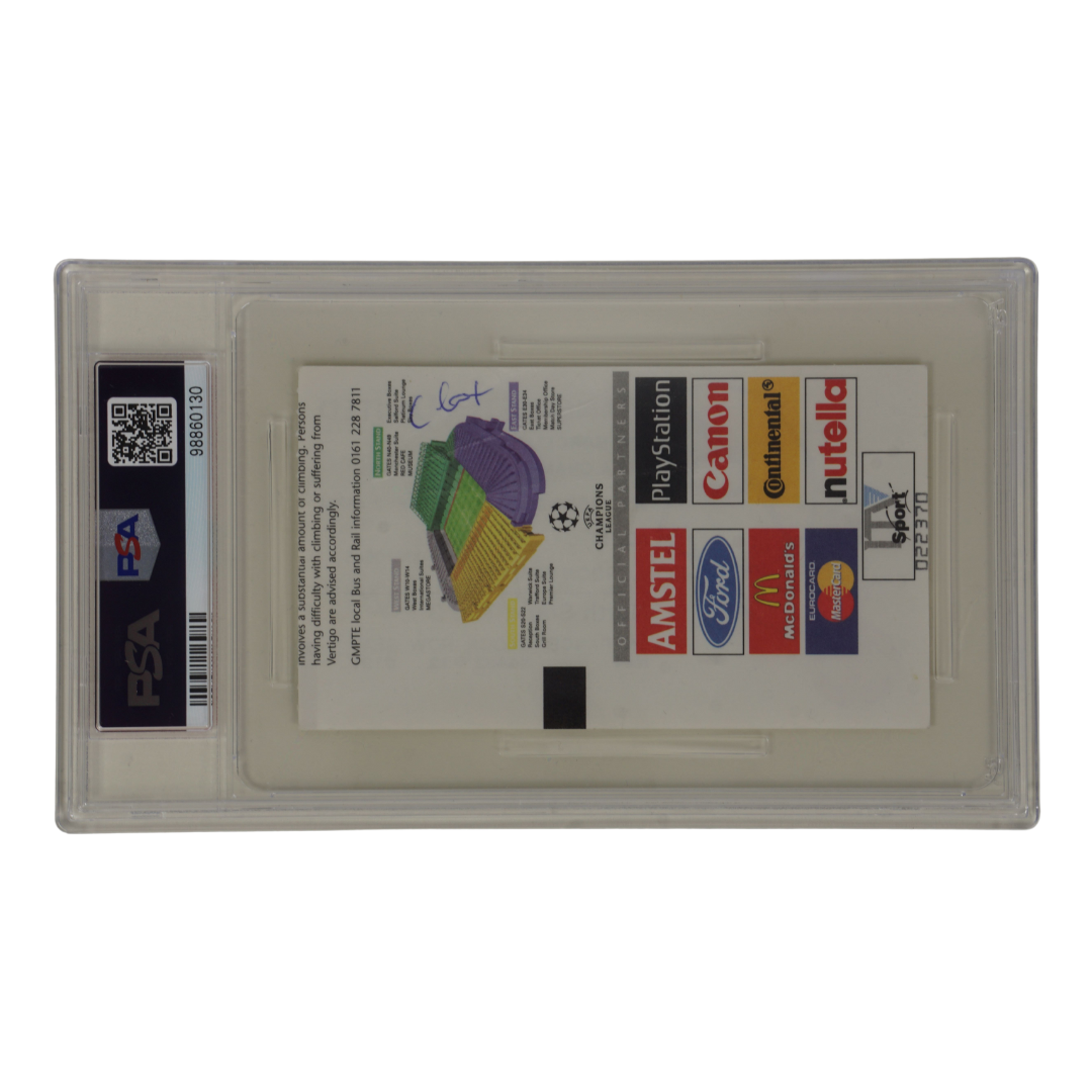 Xavi Signed 1998 UEFA Champions League European Debut Match Ticket – PSA 2